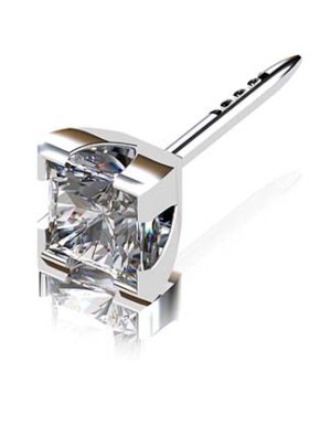 Princess Cut Diamond Stud Earrings in a V Shape Setting 4 2