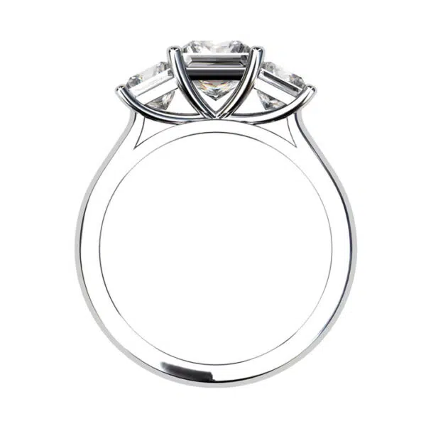 Princess Cut Diamond Three Stone Engagement Ring white 3