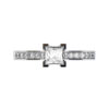 Princess Cut Diamond with Channel Set Diamond Band Ring white