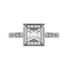 Princess Cut Halo Engagement Ring with Diamond Band w