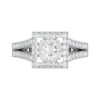 Princess Cut Halo Engagement Ring with Split Shank white copy