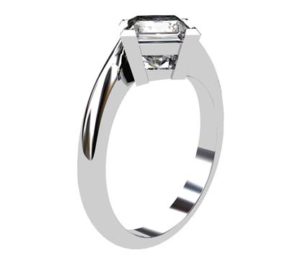 Princess Cut Solitaire Diamond Engagement Ring with Twisted Band 4 2