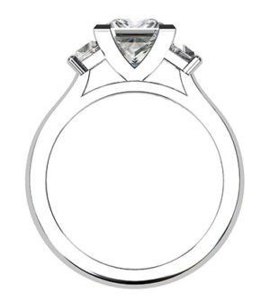 Princess Cut and Trapezoid Diamond Ring 2 2