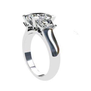 Princess Cut and Trapezoid Diamond Ring 3 3