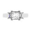 Princess Cut and Trapezoid Diamond Ring white