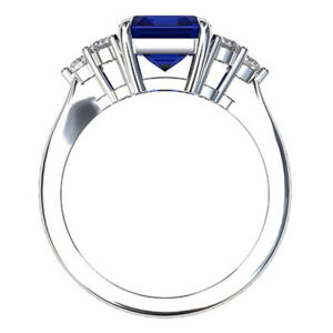 Radiant Cut Sapphire And Diamond Ring 5