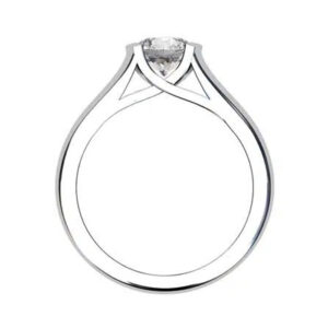 Round Brilliant Cut Bezel Set Solitaire Engagement Ring with X Form Basket 2