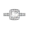 Round Brilliant Cut Diamond Bezel Halo Ring white