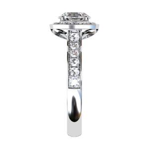 Round Brilliant Cut Diamond Bezel Halo Ring white 4