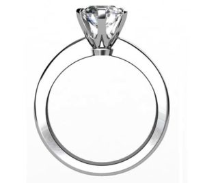 Round Brilliant Cut Diamond Engagement Ring with Crossover Band 3 2