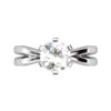 Round Brilliant Cut Diamond Engagement Ring with Crossover Band w