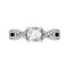 Round Brilliant Cut Diamond Engagement Ring with Crossover Diamond Band w