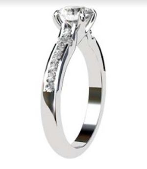 Round Brilliant Cut Diamond Engagement Ring with Hanging Basket 4 2