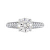 Round Brilliant Cut Diamond Engagement Ring with Tapering Diamond Band w copy