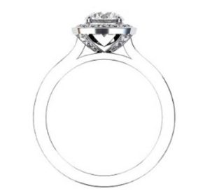 Round Brilliant Cut Diamond Halo Engagement Ring with Diamond Basket 3 2