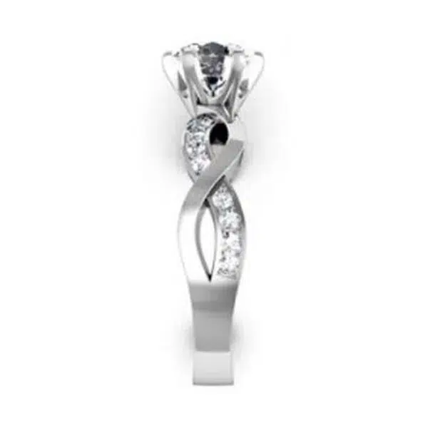 Round Brilliant Cut Diamond Infinity Engagement Ring w2