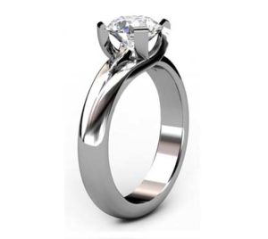 Round Brilliant Cut Diamond Solitaire Engagement Ring with Wide Split Shank 4 2