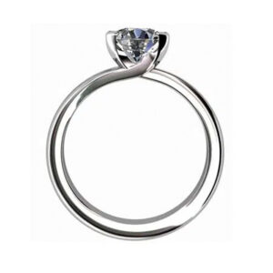 Round Brilliant Cut Diamond Solitaire Engagement Ring with Wide Split Shank w2