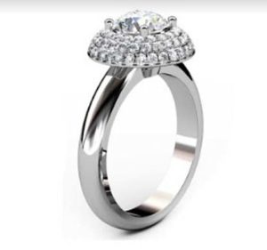 Round Brilliant Cut Diamond Triple Halo Engagement Ring 4 2