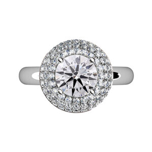 Round Brilliant Cut Diamond Triple Halo Engagement Ring 5