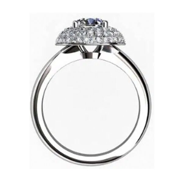 Round Brilliant Cut Diamond Triple Halo Engagement Ring w2