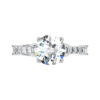 Round Diamond Engagement Ring with Princess Cut Diamond Band