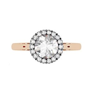 Round Diamond Halo Rose Gold Engagement Ring r