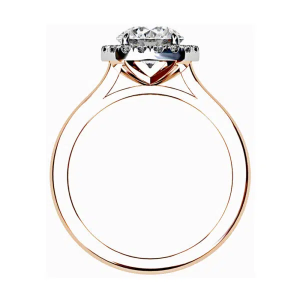 Round Diamond Halo Rose Gold Engagement Ring r3