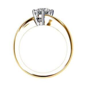 Round Diamond Yellow Gold Engagement Ring with Twisted Band y2