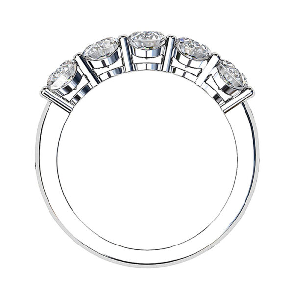 Round Five Stone Classic Claw Set Diamond Ring3