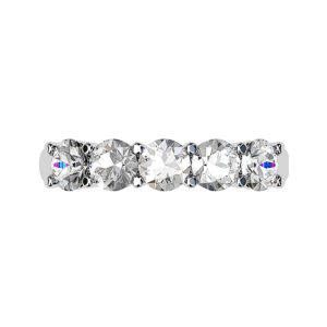 Round Five Stone Classic Claw Set Diamond Ring4