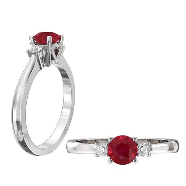 Ruby Ring is Heart Detail