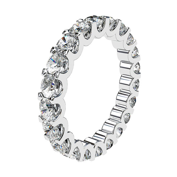 Scalloped Claw Diamond Eternity Band white 2