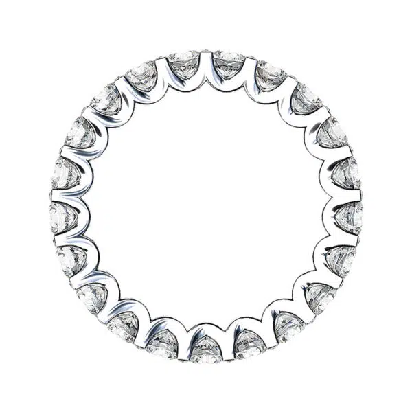 Scalloped Claw Diamond Eternity Band white 3