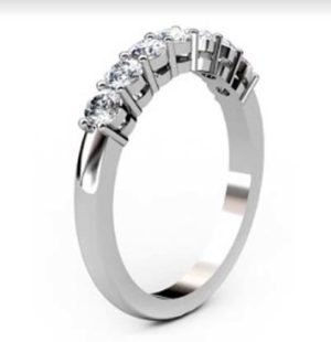 Seven Claw Set Diamond Wedding Band 2