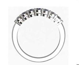 Seven Claw Set Diamond Wedding Band 3