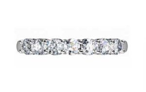Seven Claw Set Diamond Wedding Band 4