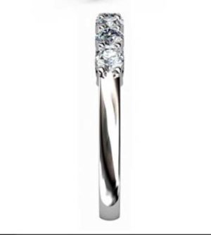Seven Claw Set Diamond Wedding Band 5