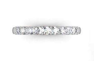Shared Claw Double Gallery Round Brilliant Cut Diamond Wedding Ring 2