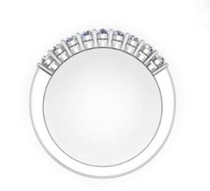 Shared Claw Double Gallery Round Brilliant Cut Diamond Wedding Ring 3