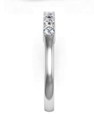 Shared Claw Double Gallery Round Brilliant Cut Diamond Wedding Ring 5