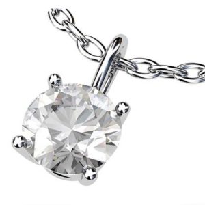 Simple Single Stone Diamond Pendant 2 1