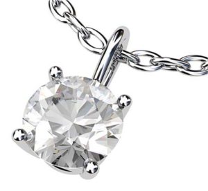 Simple Single Stone Diamond Pendant 3 2