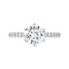 Six Claw Round Brilliant Cut Diamond Engagement Ring with Diamond Band w1