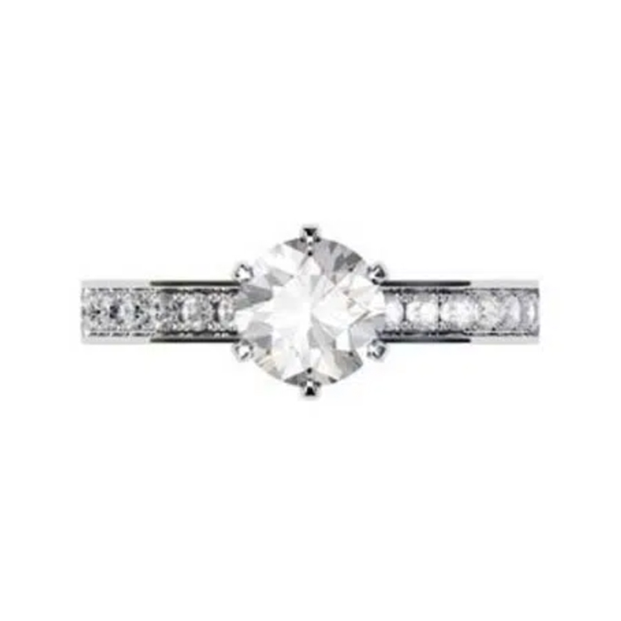 Six Prong Brilliant Cut Diamond Engagement Ring | Waldemar Jewellers