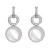 South Sea Pearl Earrings with Diamond Circle