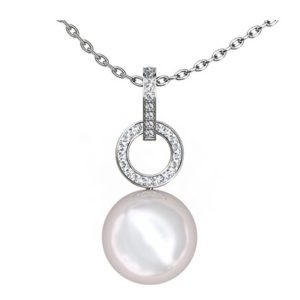 South Sea Pearl Pendant with Diamond Circle 1 1