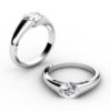 Tension Set Solitaire Diamond Engagement Ring 1 3