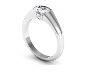 Tension Set Solitaire Diamond Engagement Ring 4 3