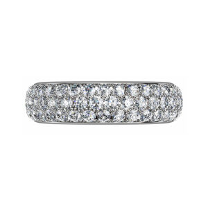 Three Row Cobblestone Micro Pave Set Diamond Ring 2